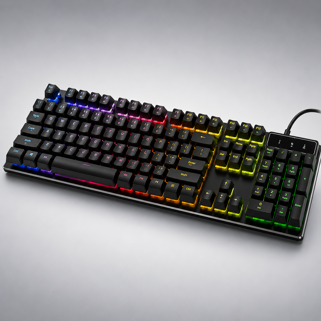 Teclado Gamer Semi Mecânico LED RGB